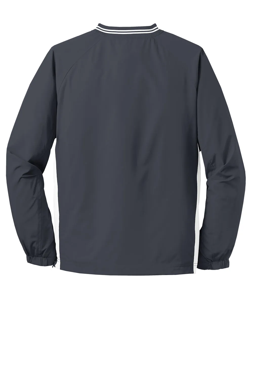 Sport-Tek Mens Water Resistant V-Neck Jacket - Graphite Grey/White