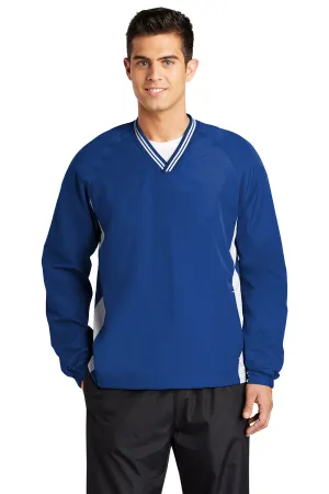 Sport-Tek Mens Water Resistant V-Neck Jacket - True Royal Blue/White