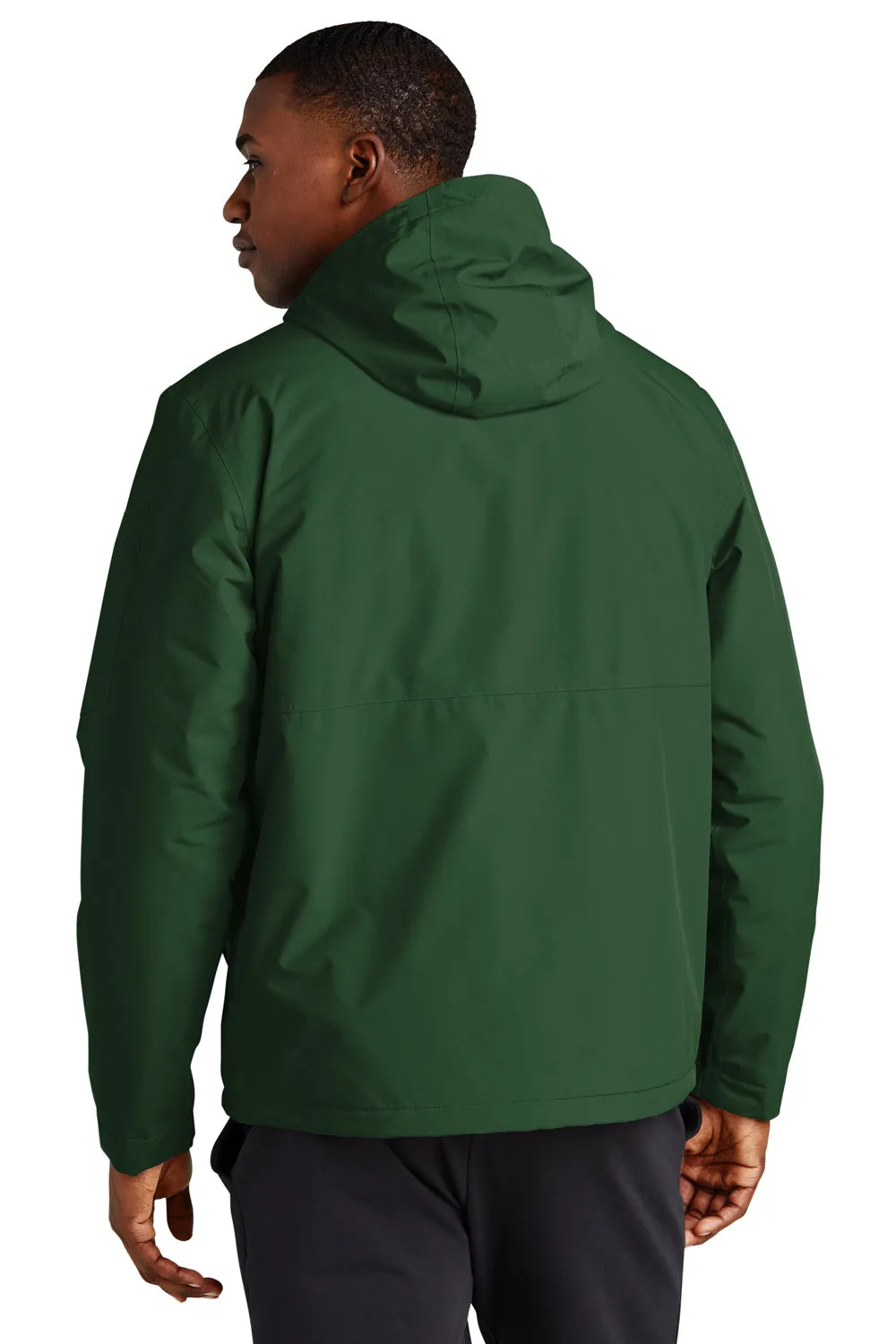 Sport-Tek Mens Waterproof Insulated Full Zip Hooded Jacket - Forest Green