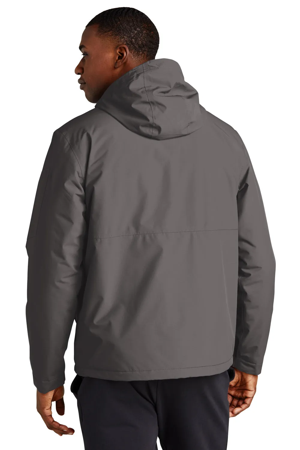 Sport-Tek Mens Waterproof Insulated Full Zip Hooded Jacket - Graphite Grey
