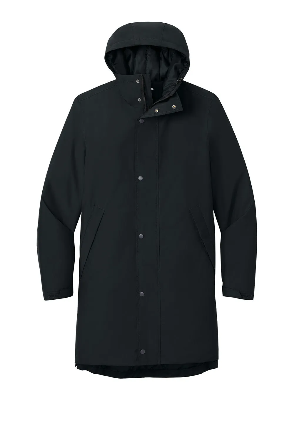 Sport-Tek Mens Waterproof Insulated Sideline Full Zip Hooded Parka - Black