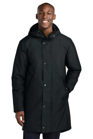 Sport-Tek Mens Waterproof Insulated Sideline Full Zip Hooded Parka - Black