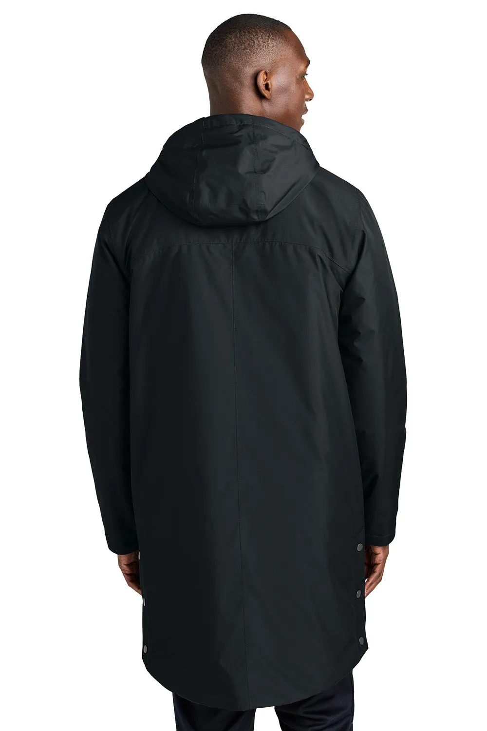 Sport-Tek Mens Waterproof Insulated Sideline Full Zip Hooded Parka - Black
