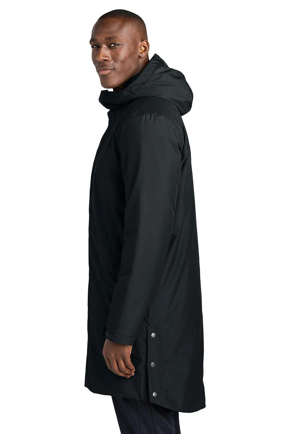 Sport-Tek Mens Waterproof Insulated Sideline Full Zip Hooded Parka - Black