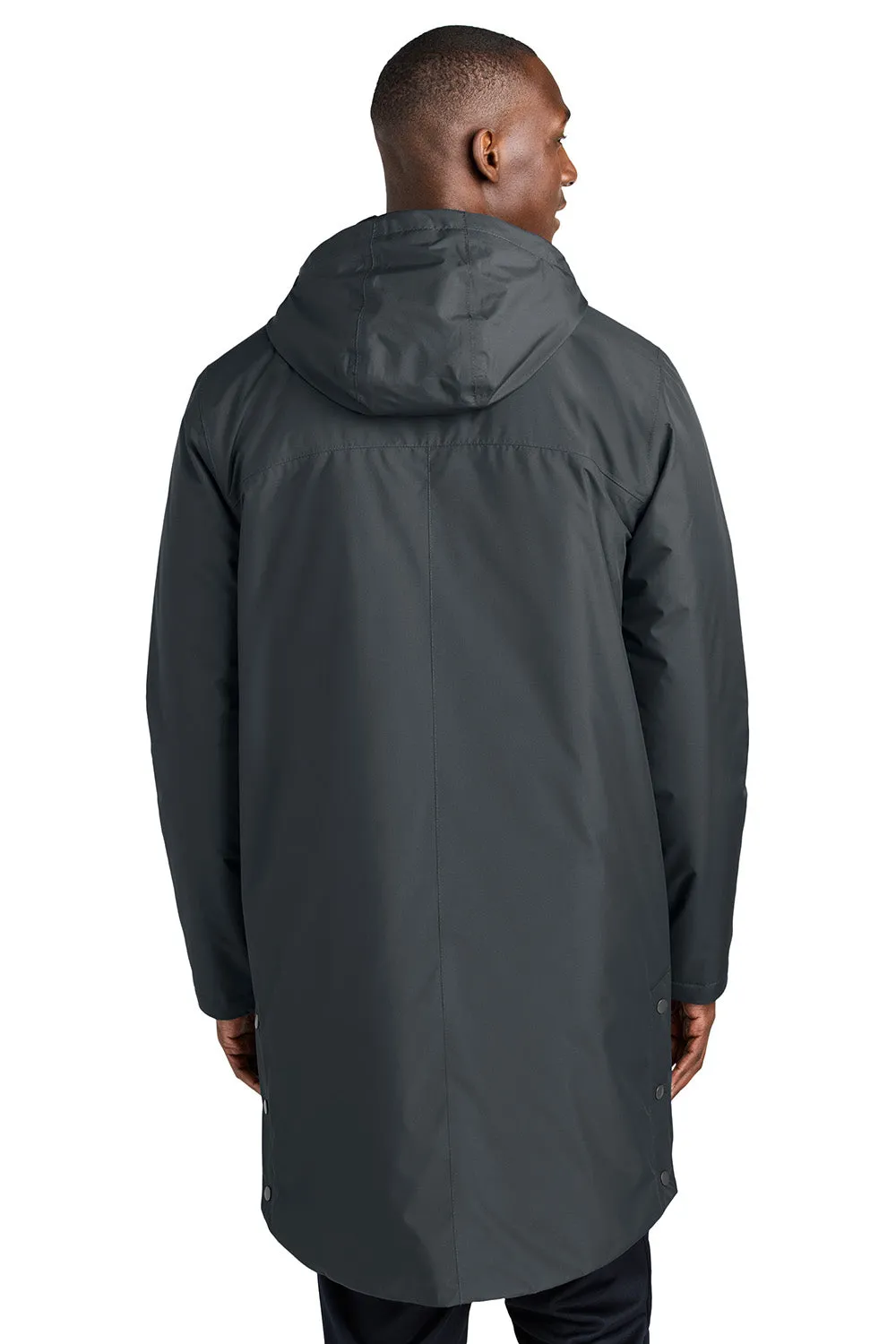 Sport-Tek Mens Waterproof Insulated Sideline Full Zip Hooded Parka - Graphite Grey