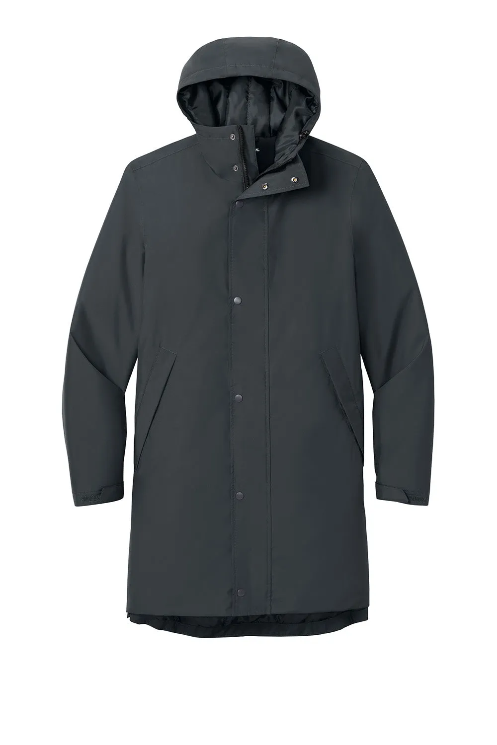 Sport-Tek Mens Waterproof Insulated Sideline Full Zip Hooded Parka - Graphite Grey