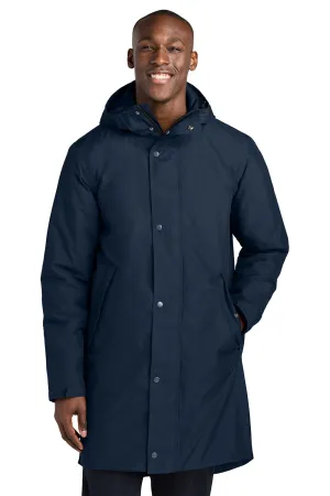Sport-Tek Mens Waterproof Insulated Sideline Full Zip Hooded Parka - True Navy Blue
