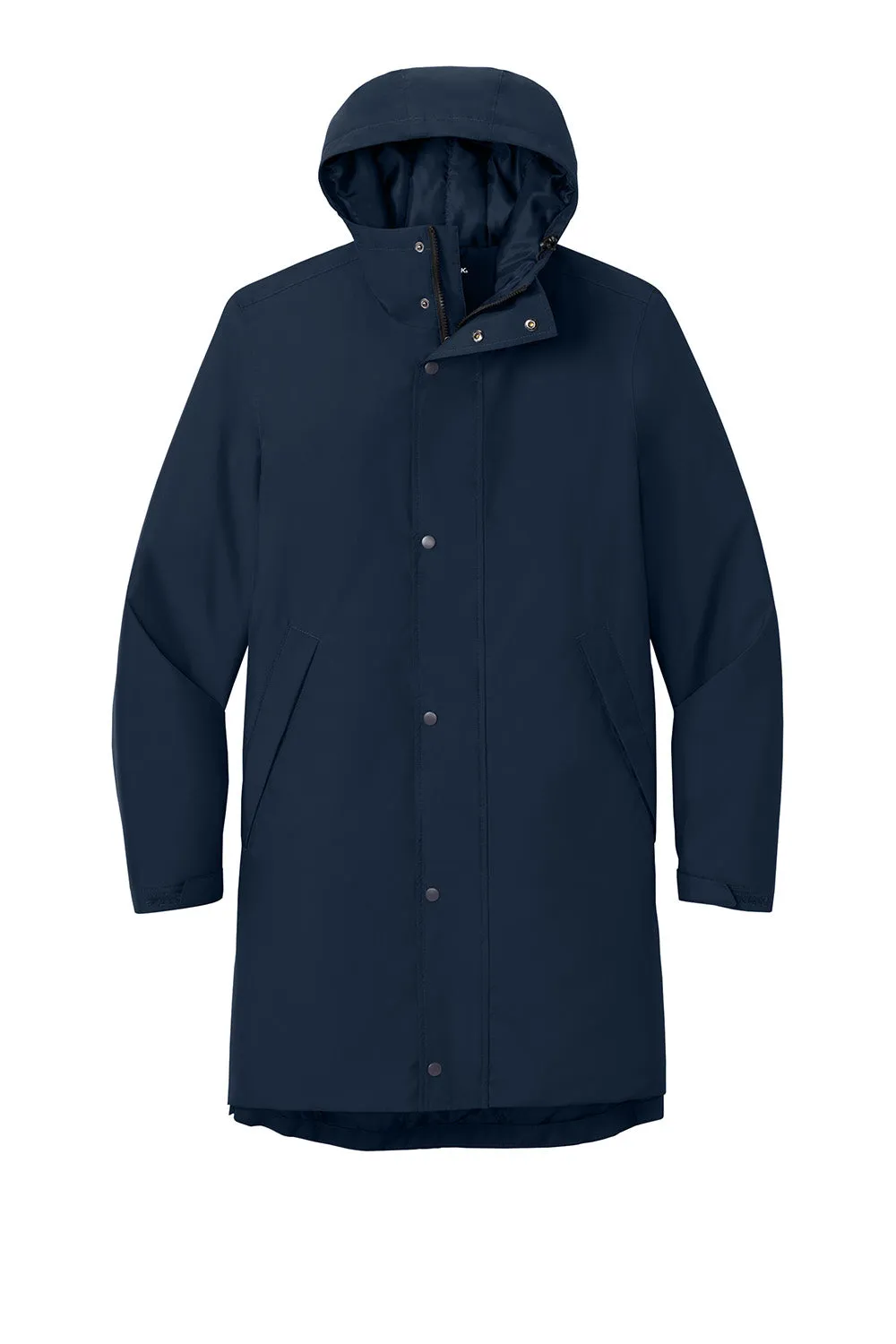 Sport-Tek Mens Waterproof Insulated Sideline Full Zip Hooded Parka - True Navy Blue