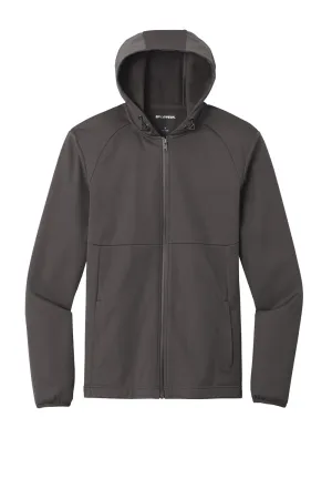 Sport-Tek Mens Wind & Water Resistant Full Zip Hooded Soft Shell Jacket - Graphite Grey