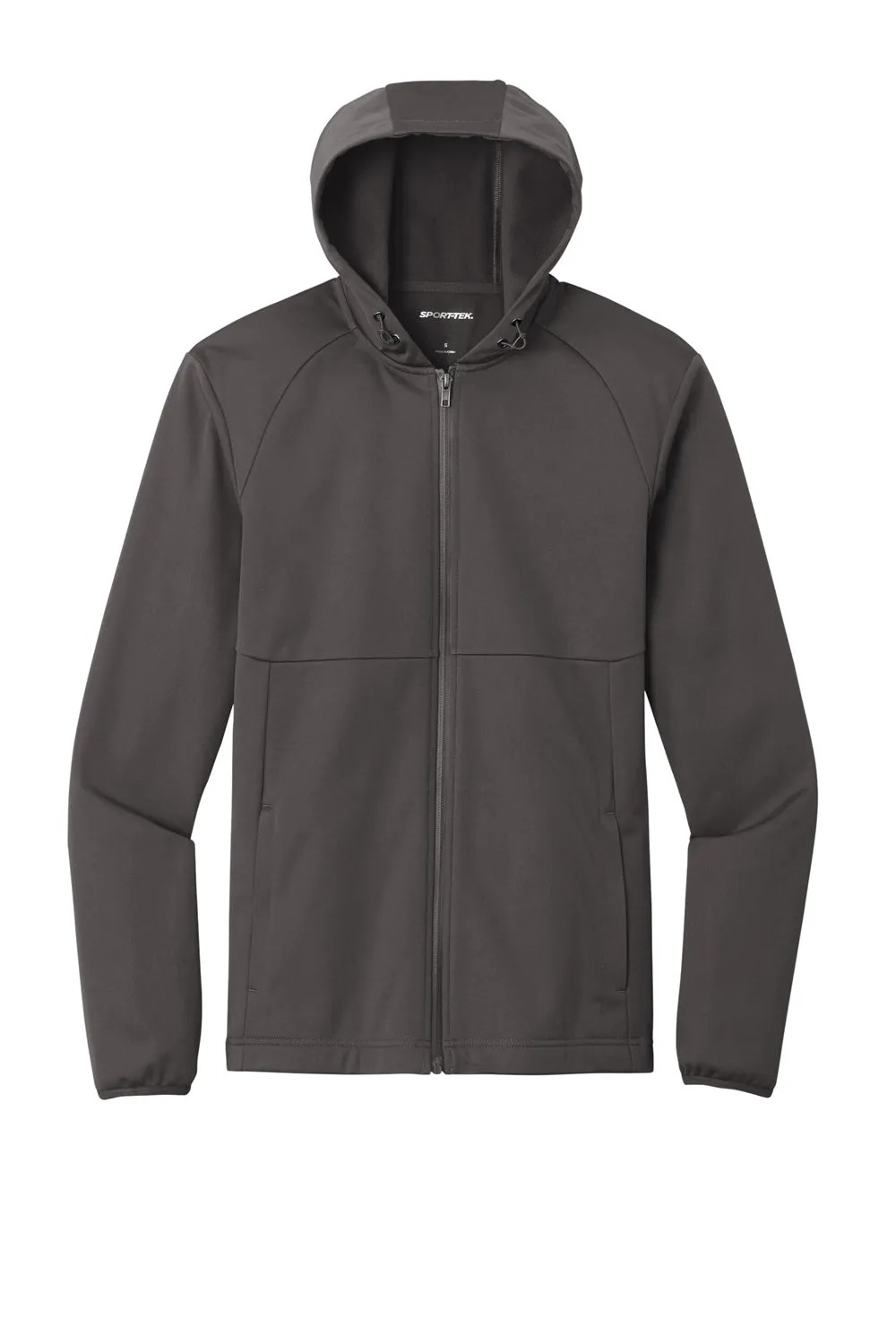 Sport-Tek Mens Wind & Water Resistant Full Zip Hooded Soft Shell Jacket - Graphite Grey
