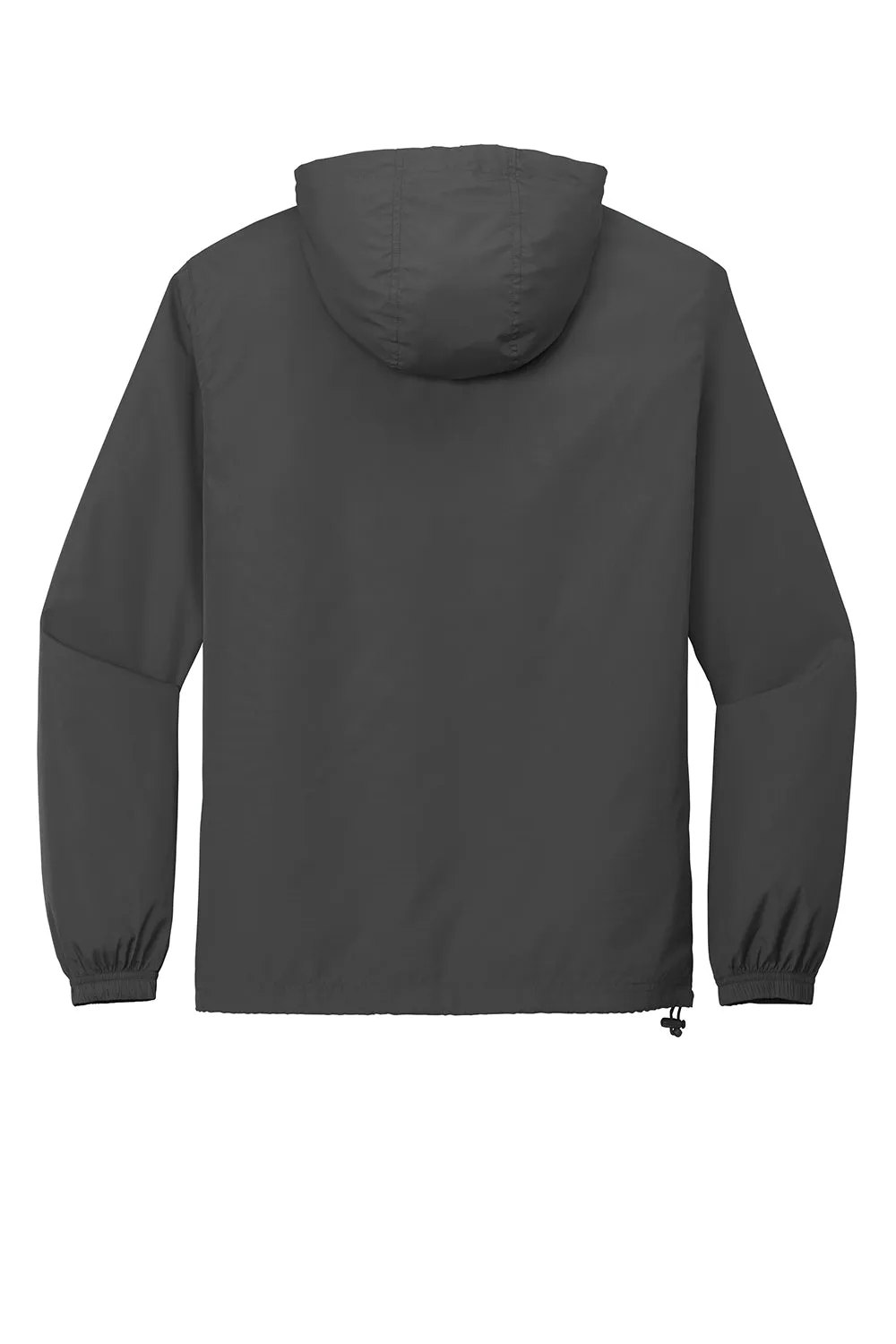 Sport-Tek Mens Wind & Water Resistant Packable Anorak 1/4 Zip Hooded Jacket - Graphite Grey