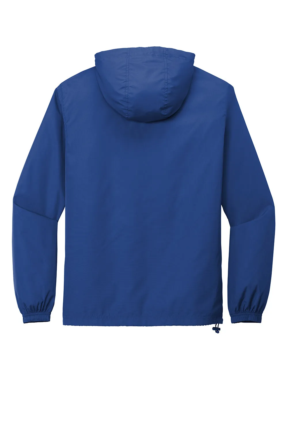 Sport-Tek Mens Wind & Water Resistant Packable Anorak 1/4 Zip Hooded Jacket - True Royal Blue