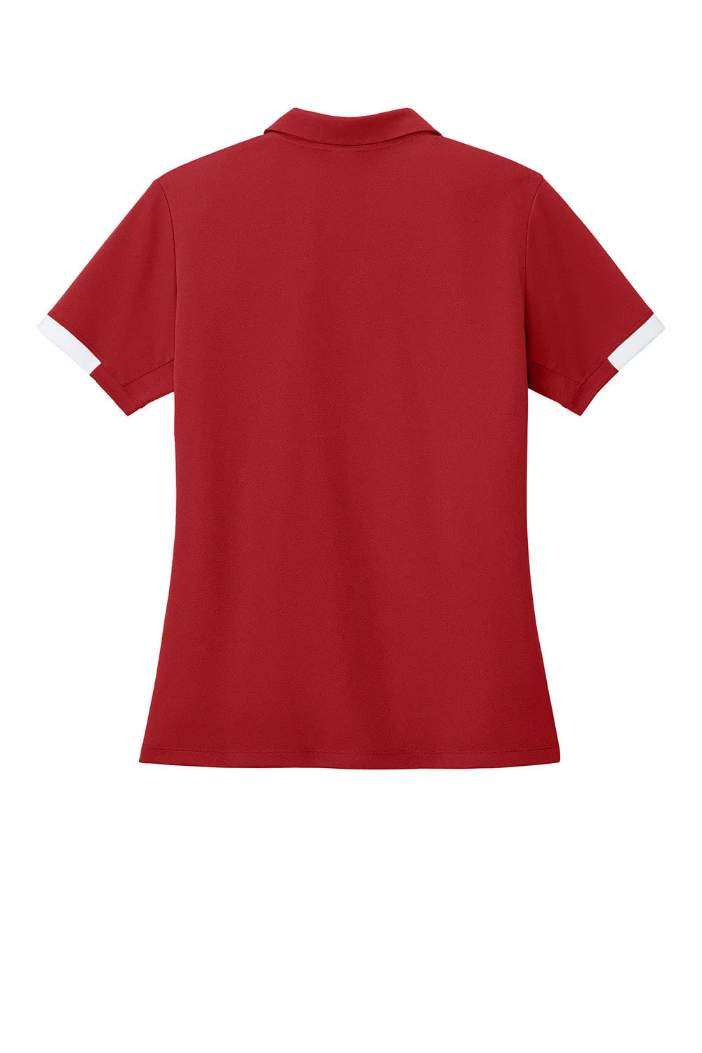 Sport-Tek Womens Club Colorblock Moisture Wicking Short Sleeve Polo Shirt - Deep Red/White Clothing Sport-Tek