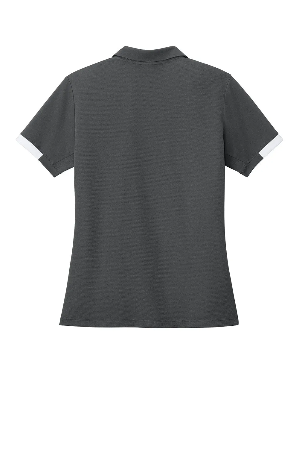 Sport-Tek Womens Club Colorblock Moisture Wicking Short Sleeve Polo Shirt - Iron Grey/White Clothing Sport-Tek