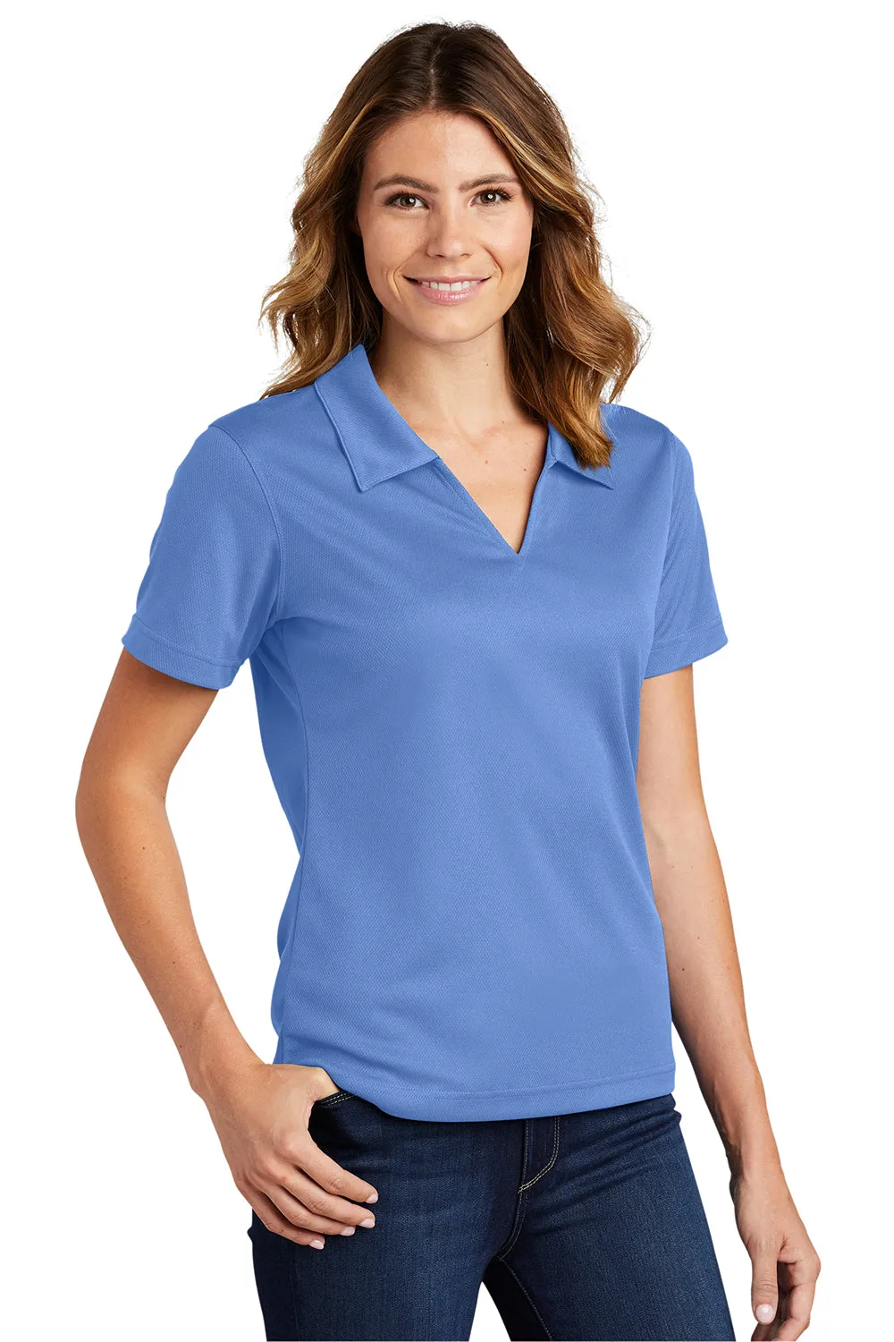 Sport-Tek Womens Dri-Mesh Moisture Wicking Short Sleeve Polo Shirt - Blueberry Clothing Sport-Tek