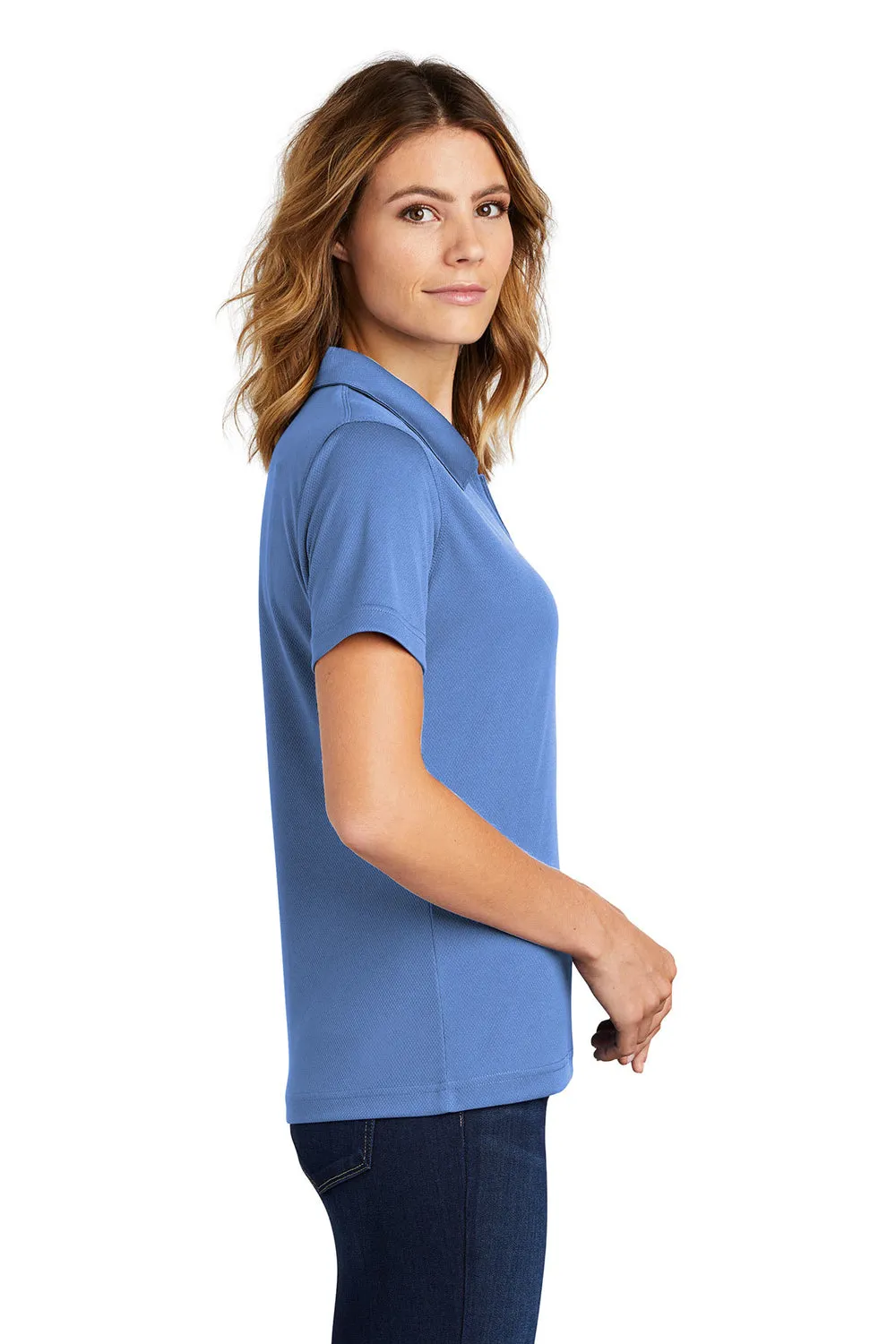 Sport-Tek Womens Dri-Mesh Moisture Wicking Short Sleeve Polo Shirt - Blueberry Clothing Sport-Tek