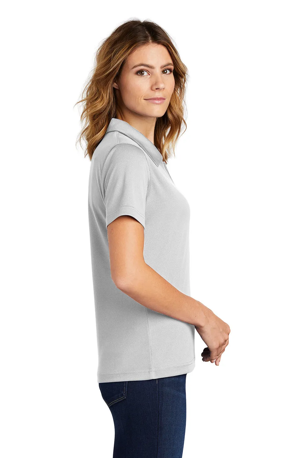 Sport-Tek Womens Dri-Mesh Moisture Wicking Short Sleeve Polo Shirt - White Clothing Sport-Tek