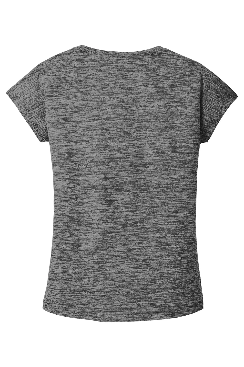 Sport-Tek Womens Electric Heather Moisture Wicking Short Sleeve Crewneck T-Shirt - Grey Black Electric - Closeout Clothing Sport-Tek