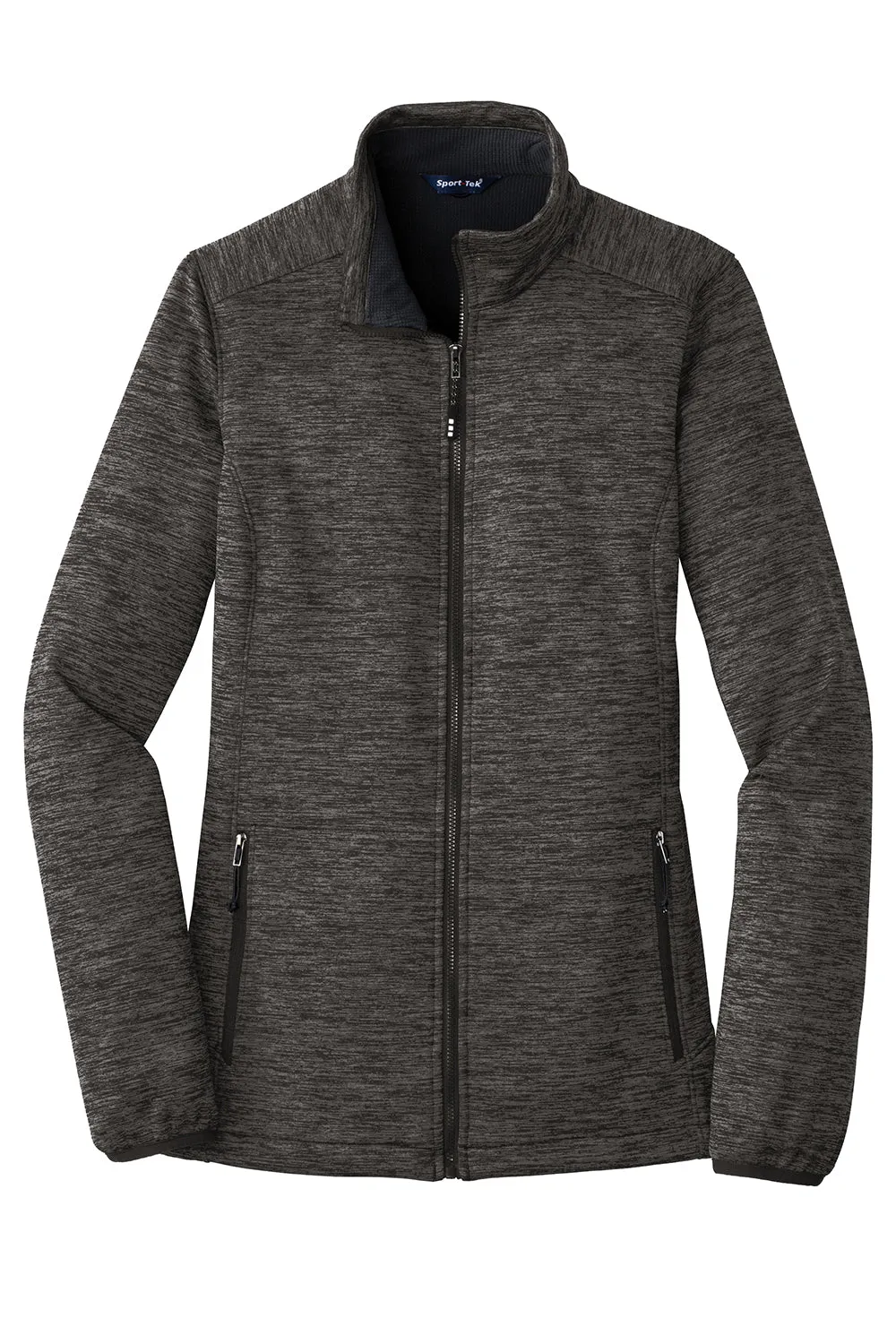 Sport-Tek Womens Electric Heather Water Resistant Full Zip Jacket - Grey Black Electric - Closeout