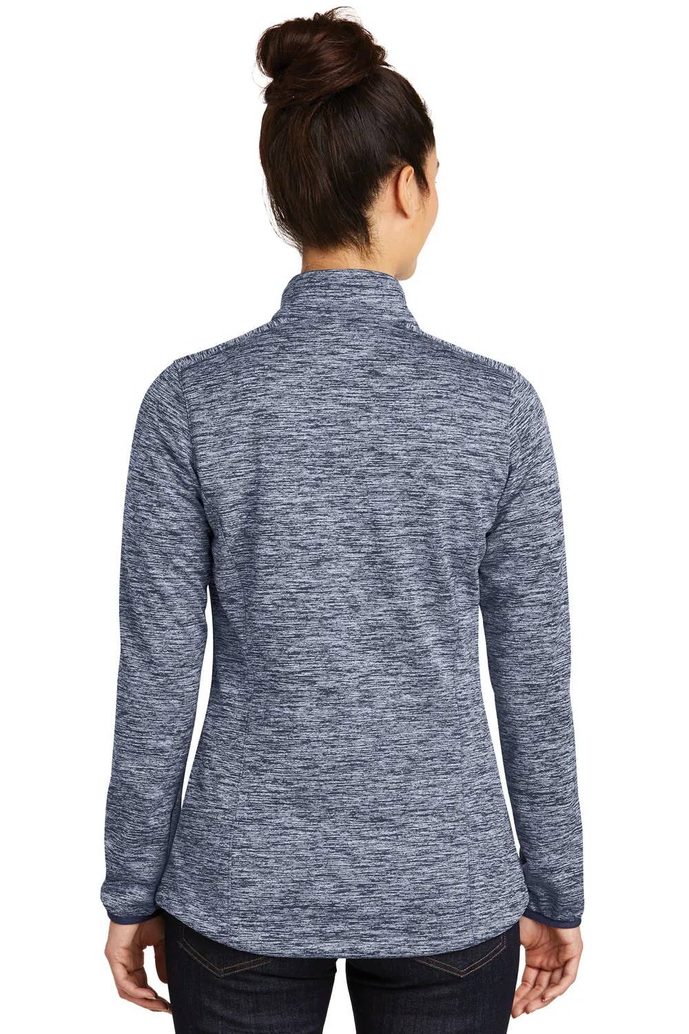 Sport-Tek Womens Electric Heather Water Resistant Full Zip Jacket - True Navy Blue Electric - Closeout