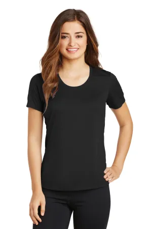 Sport-Tek Womens Elevate Moisture Wicking Short Sleeve Scoop Neck T-Shirt - Black - Closeout Clothing Sport-Tek