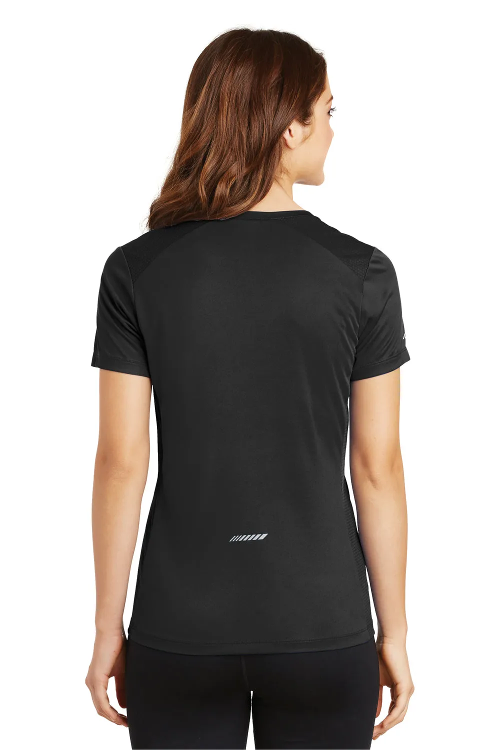 Sport-Tek Womens Elevate Moisture Wicking Short Sleeve Scoop Neck T-Shirt - Black - Closeout Clothing Sport-Tek
