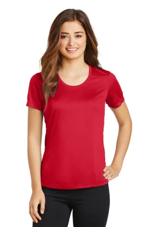 Sport-Tek Womens Elevate Moisture Wicking Short Sleeve Scoop Neck T-Shirt - True Red - Closeout Clothing Sport-Tek