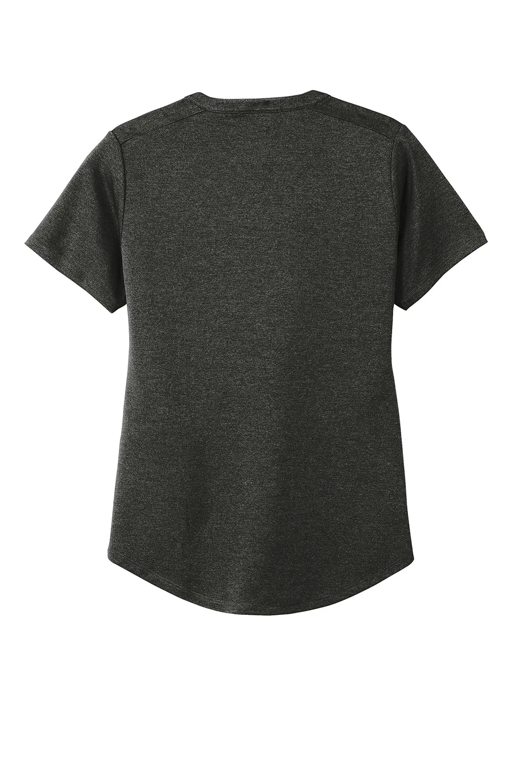 Sport-Tek Womens Endeavor Moisture Wicking Short Sleeve Polo Shirt - Heather Black - Closeout Clothing Sport-Tek