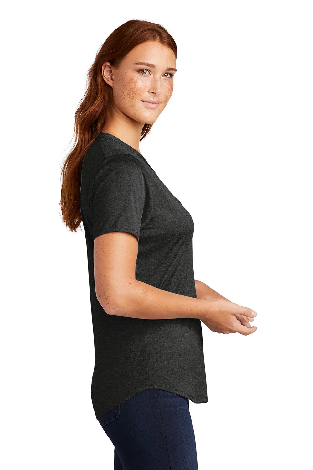 Sport-Tek Womens Endeavor Moisture Wicking Short Sleeve Polo Shirt - Heather Black - Closeout Clothing Sport-Tek