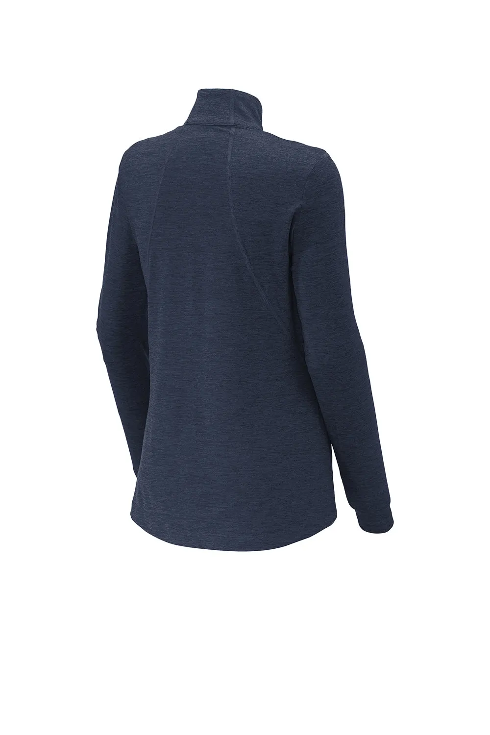 Sport-Tek Womens Exchange 1.5 Long Sleeve 1/4 Zip T-Shirt - Heather Dark Denim Blue Clothing Sport-Tek