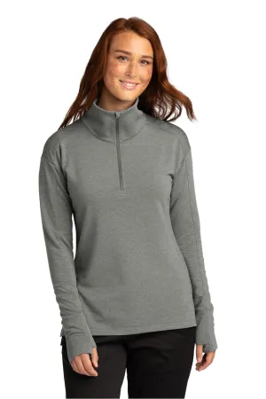 Sport-Tek Womens Flex Fleece Moisture Wicking 1/4 Zip Sweatshirt - Heather Light Grey Clothing Sport-Tek