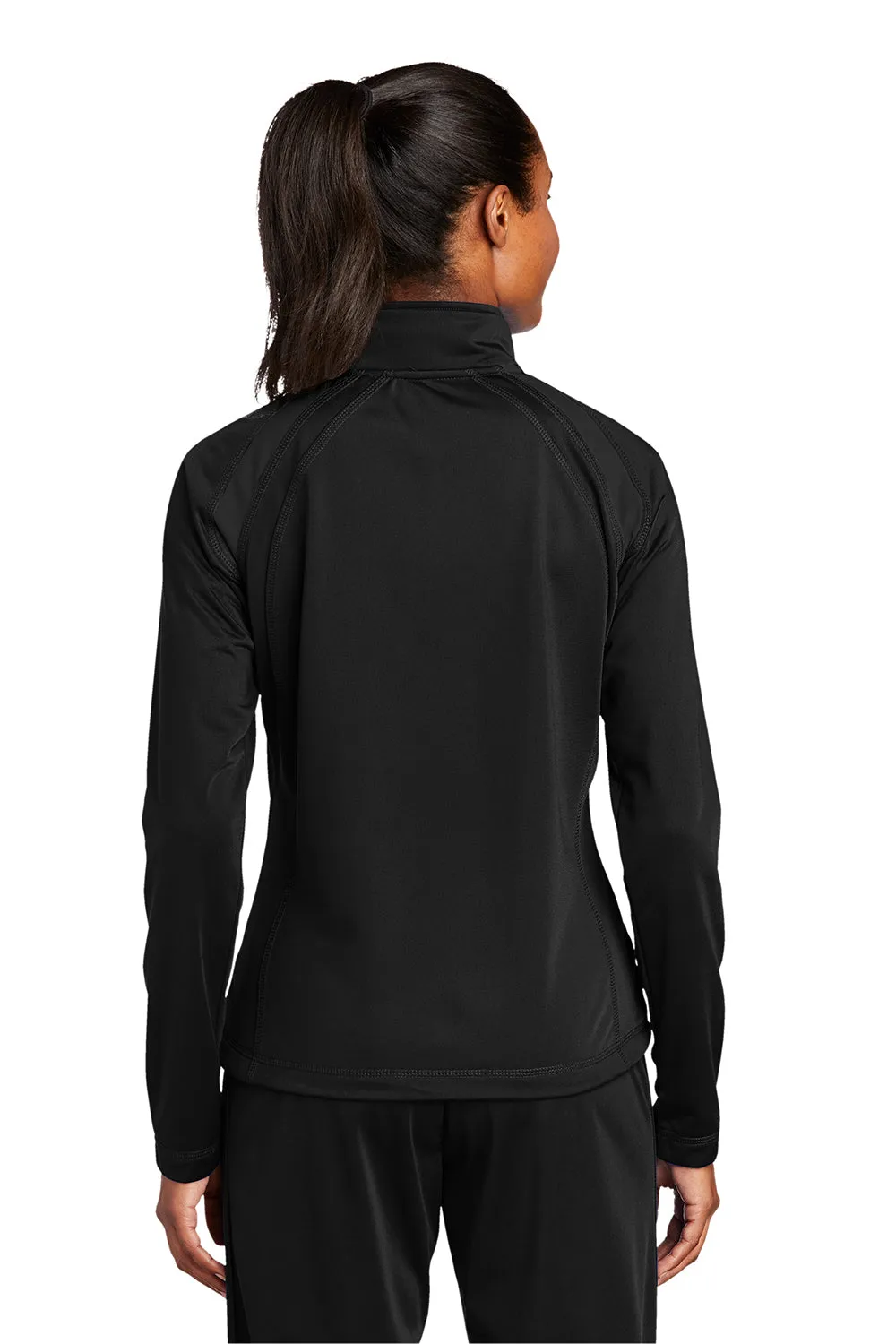 Sport-Tek Womens Full Zip Track Jacket - Black