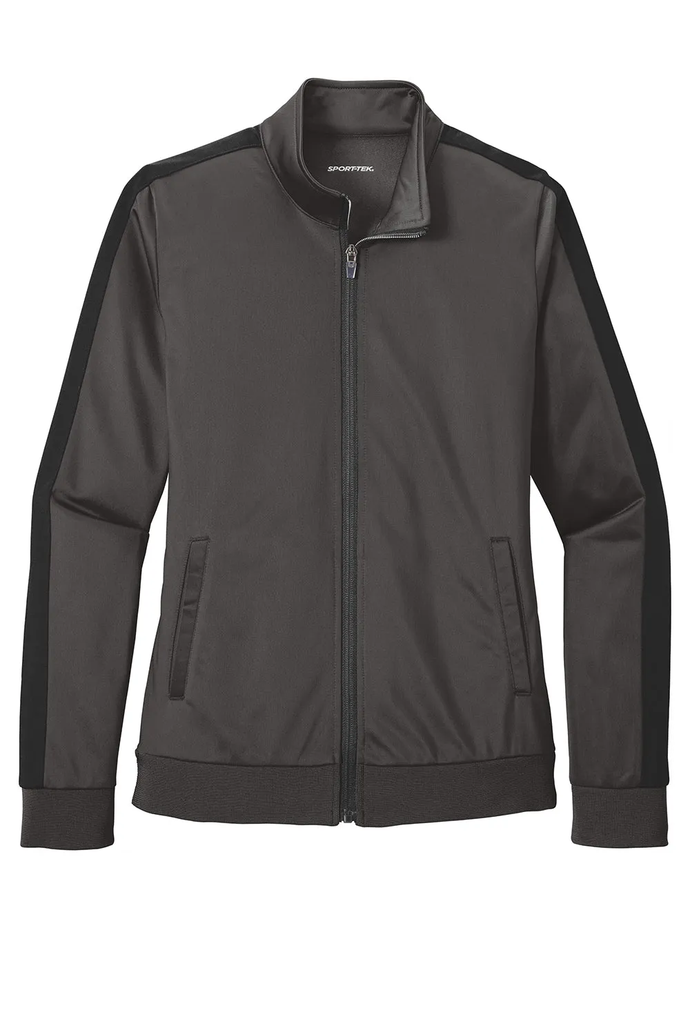 Sport-Tek Womens Full Zip Track Jacket - Graphite Grey/Black