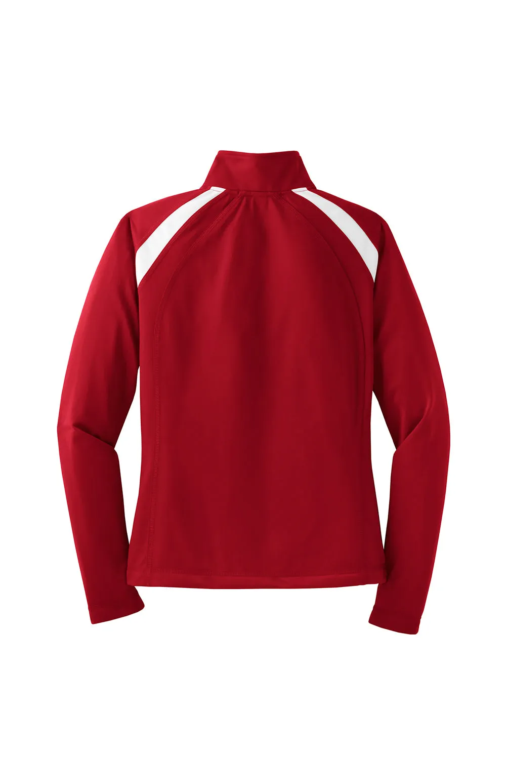 Sport-Tek Womens Full Zip Track Jacket - True Red/White - Closeout