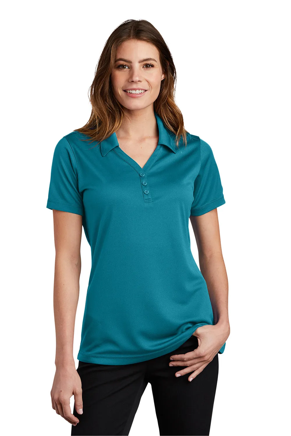 Sport-Tek Womens Micro-Mesh Moisture Wicking Short Sleeve Polo Shirt - Blue Wake Clothing Sport-Tek