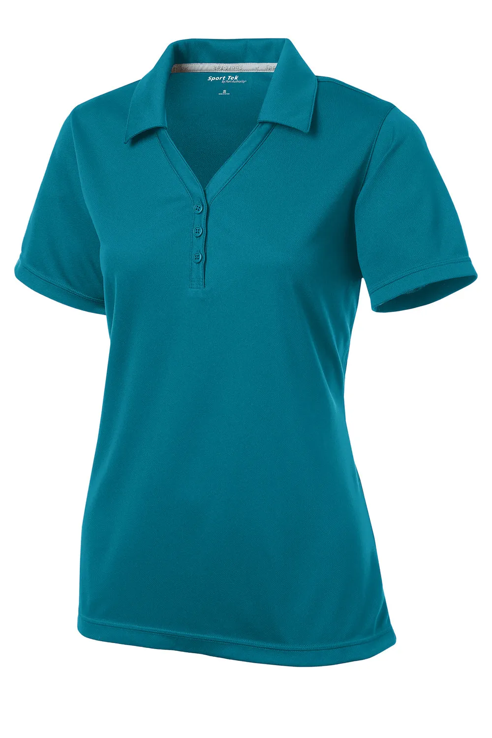 Sport-Tek Womens Micro-Mesh Moisture Wicking Short Sleeve Polo Shirt - Blue Wake Clothing Sport-Tek