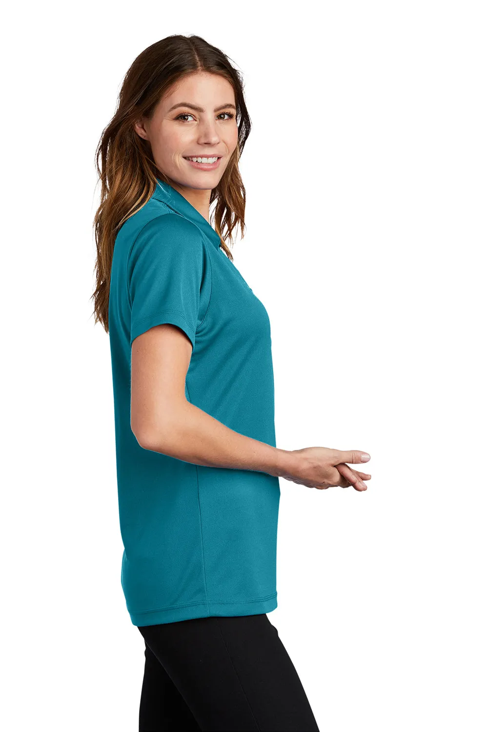 Sport-Tek Womens Micro-Mesh Moisture Wicking Short Sleeve Polo Shirt - Blue Wake Clothing Sport-Tek