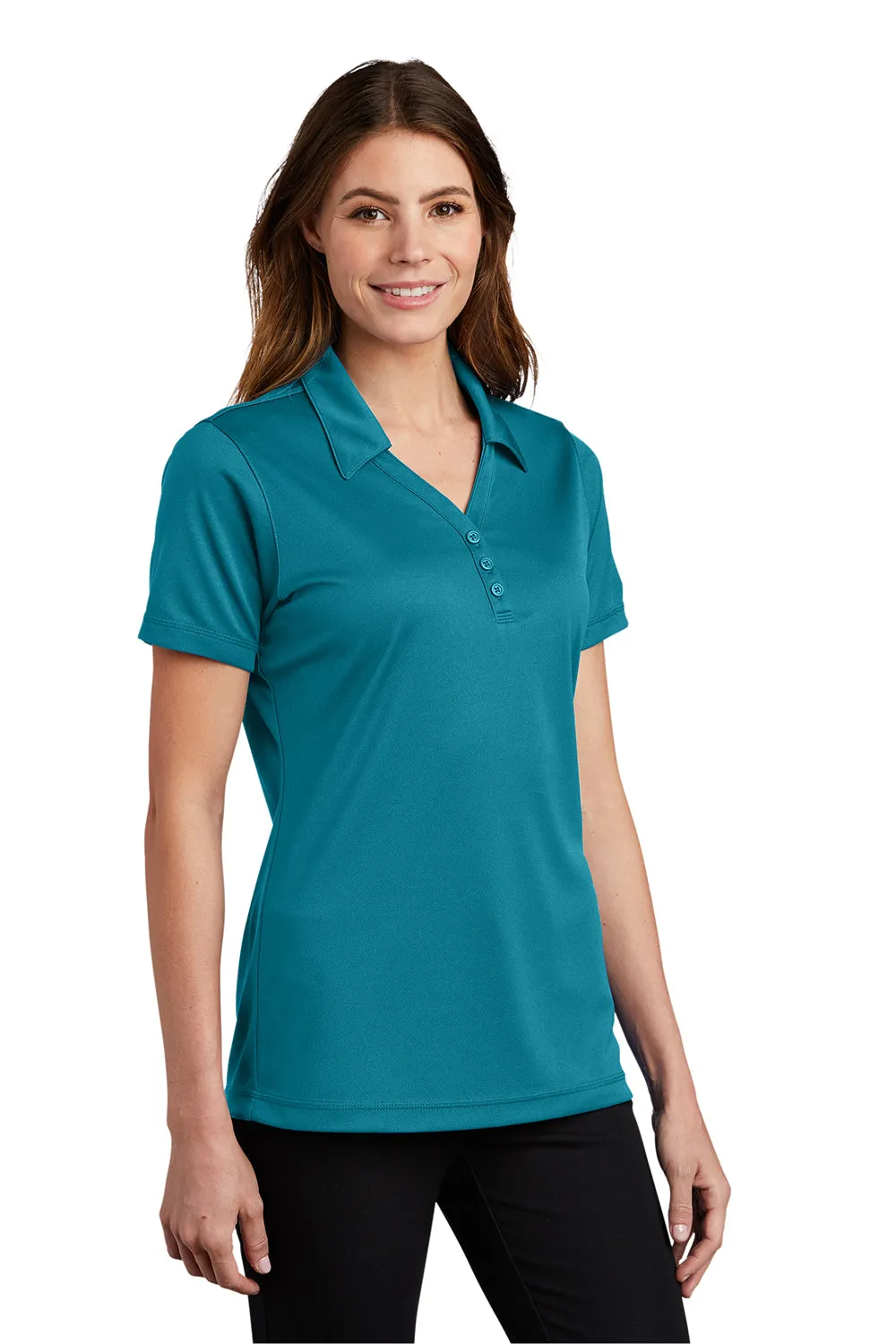Sport-Tek Womens Micro-Mesh Moisture Wicking Short Sleeve Polo Shirt - Blue Wake Clothing Sport-Tek