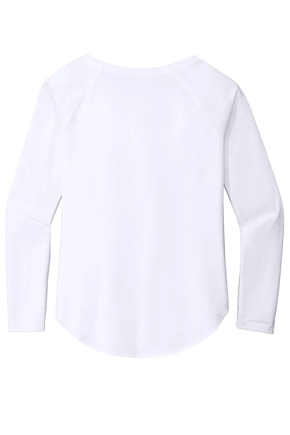 Sport-Tek Womens Moisture Wicking Long Sleeve Scoop Neck T-Shirt - White - Closeout Clothing Sport-Tek