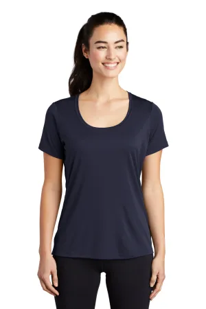 Sport-Tek Womens Moisture Wicking Short Sleeve Scoop Neck T-Shirt - True Navy Blue - Closeout Clothing Sport-Tek