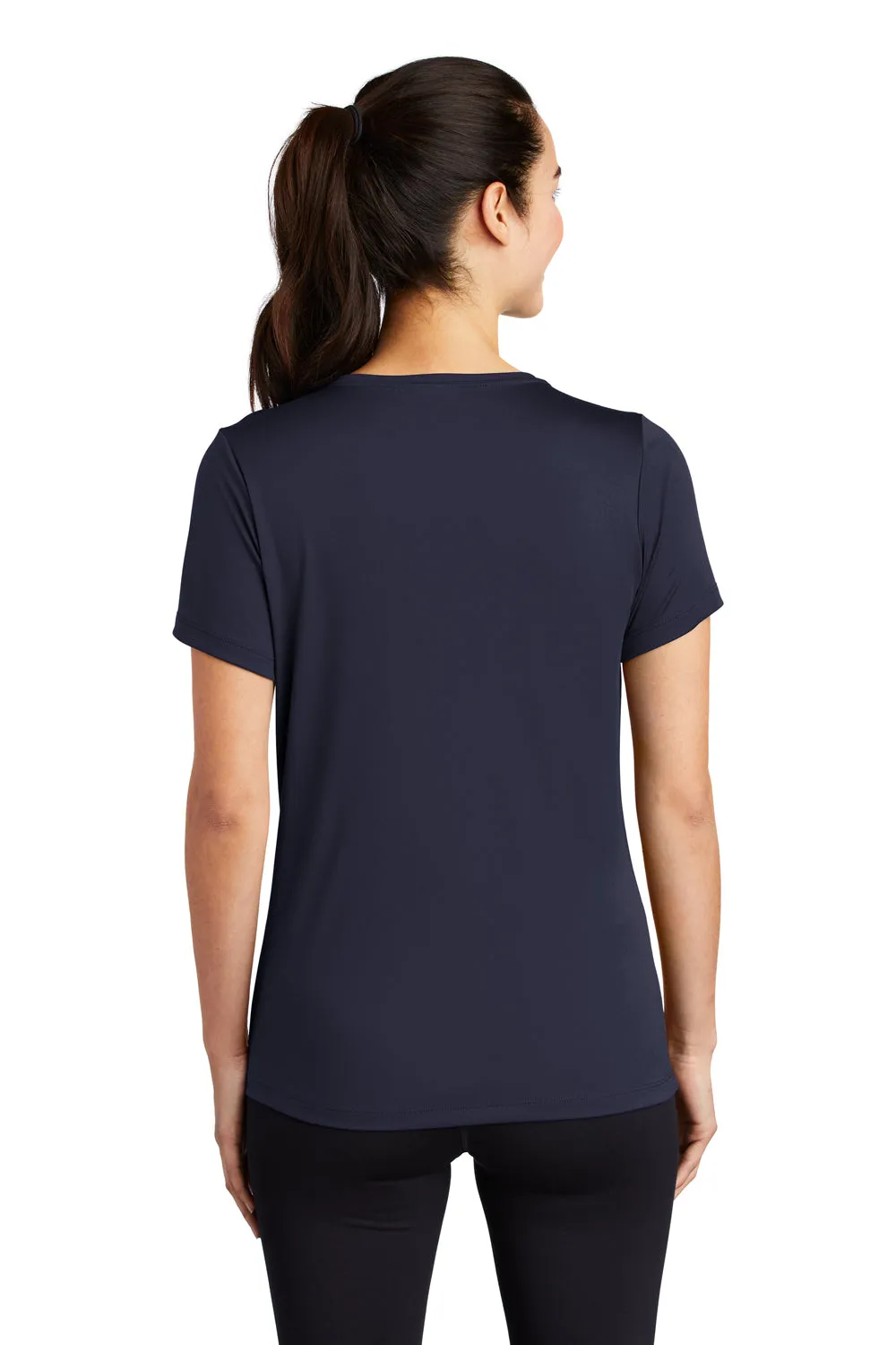 Sport-Tek Womens Moisture Wicking Short Sleeve Scoop Neck T-Shirt - True Navy Blue - Closeout Clothing Sport-Tek