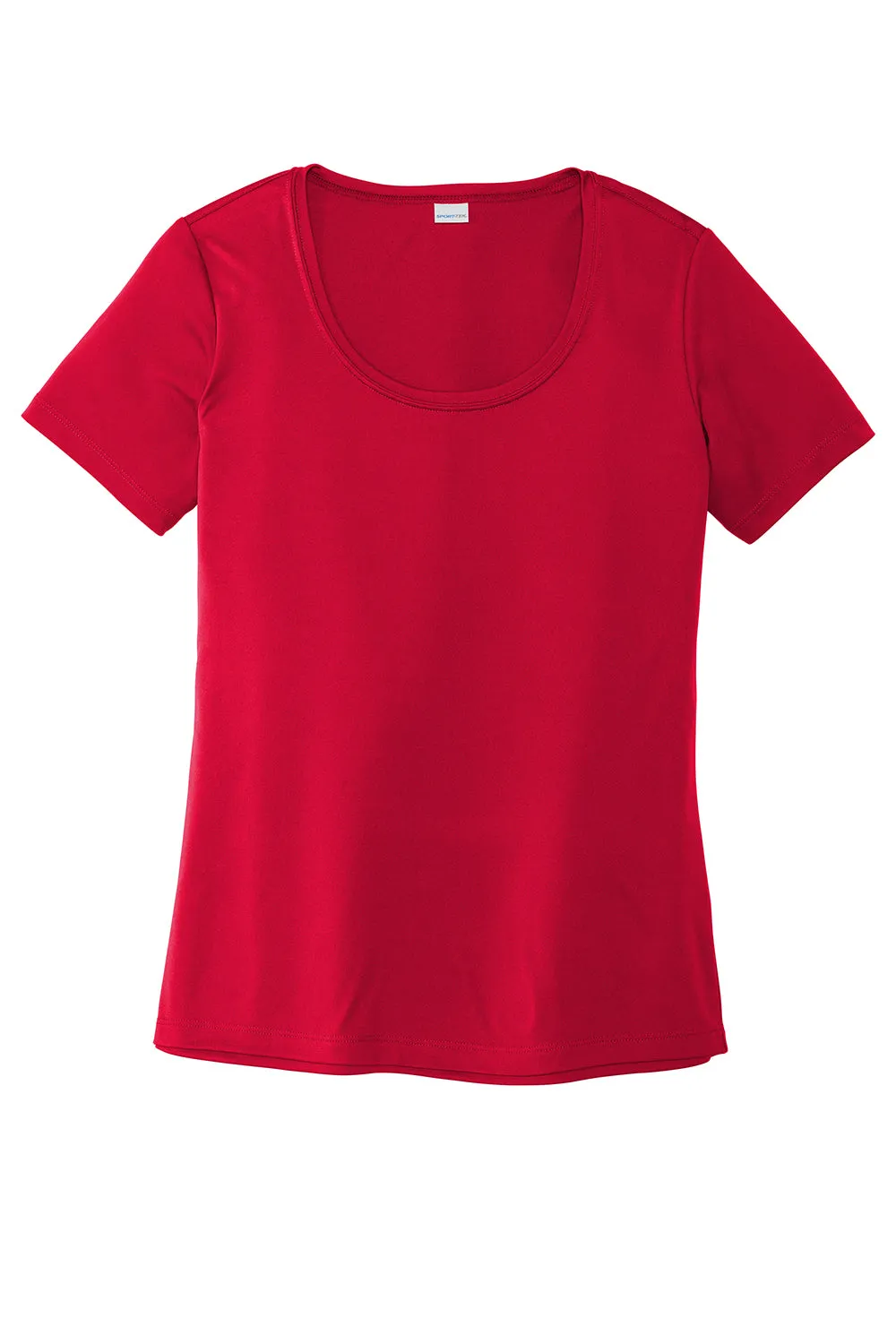 Sport-Tek Womens Moisture Wicking Short Sleeve Scoop Neck T-Shirt - True Red - Closeout Clothing Sport-Tek