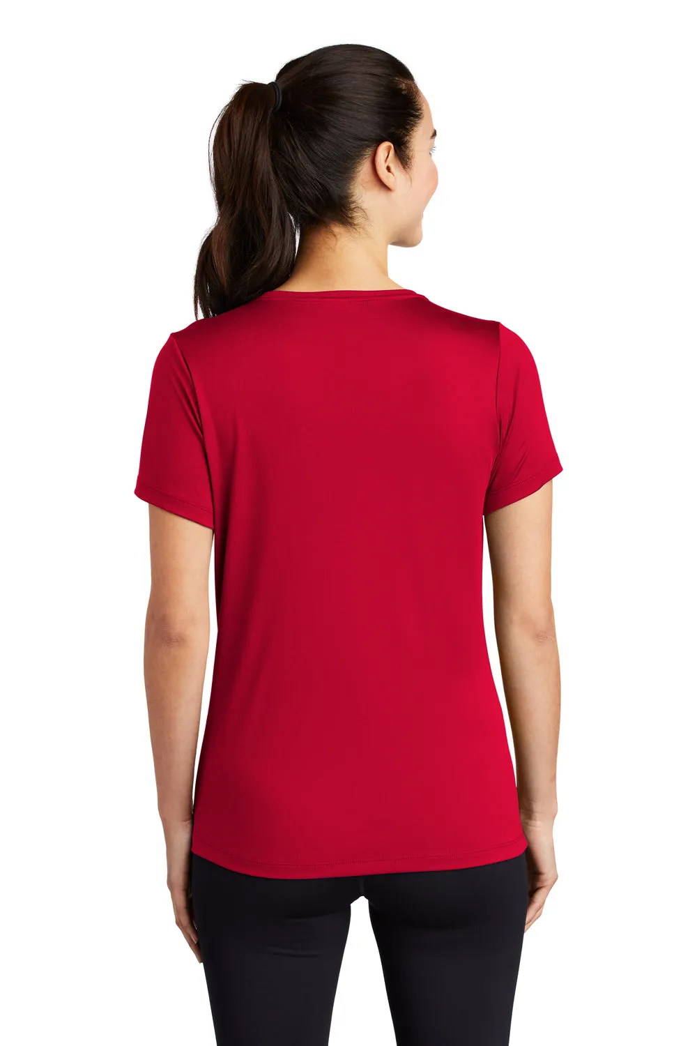 Sport-Tek Womens Moisture Wicking Short Sleeve Scoop Neck T-Shirt - True Red - Closeout Clothing Sport-Tek