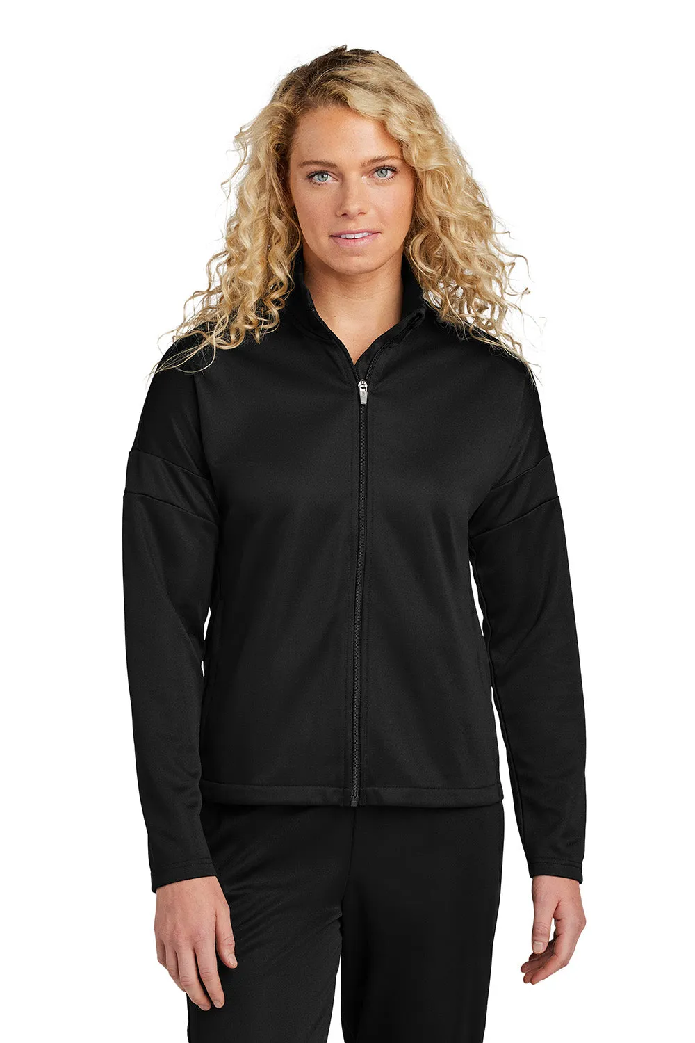Sport-Tek Womens Moisture Wicking Travel Full Zip Jacket - Black