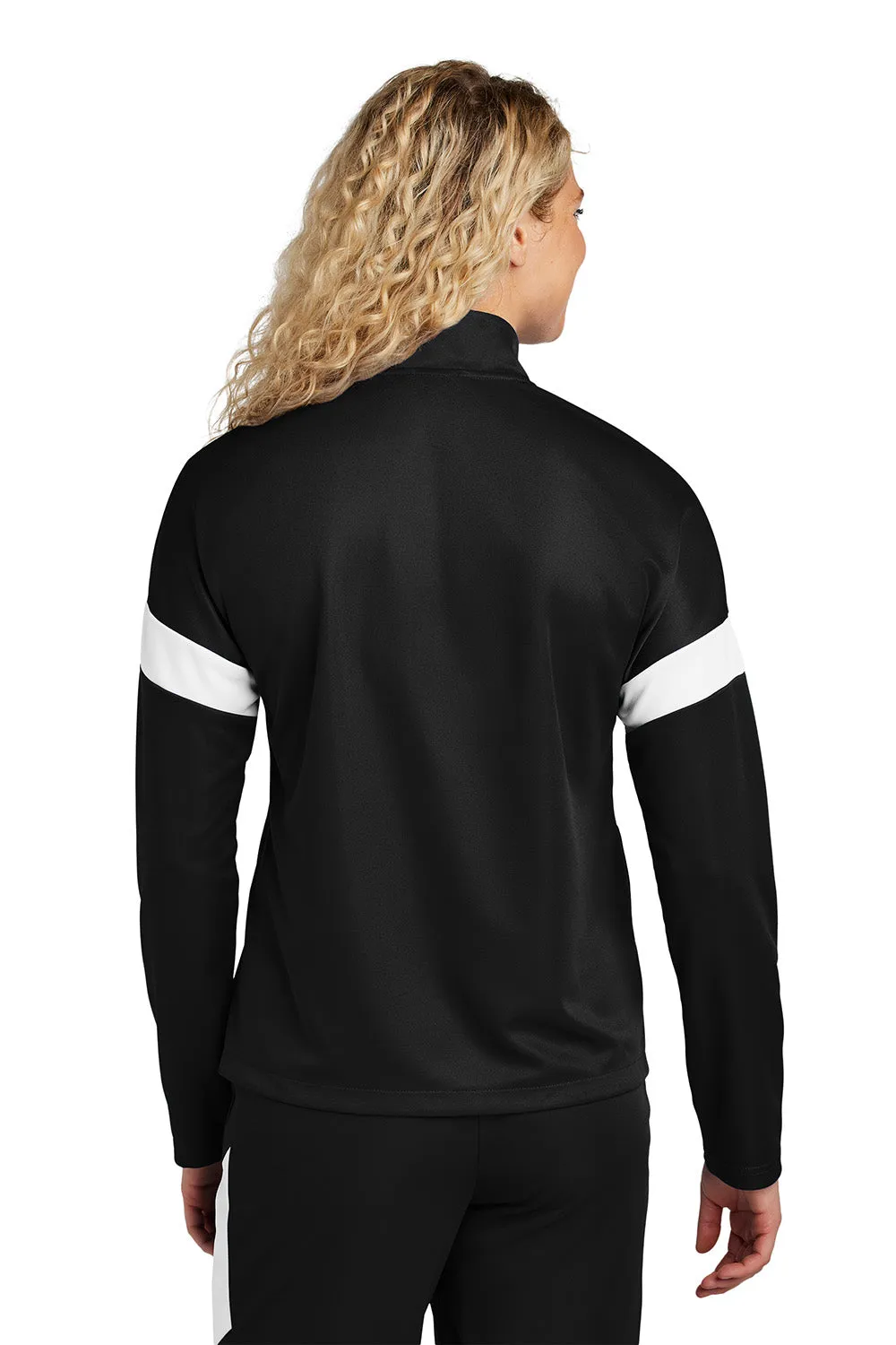 Sport-Tek Womens Moisture Wicking Travel Full Zip Jacket - Black/White