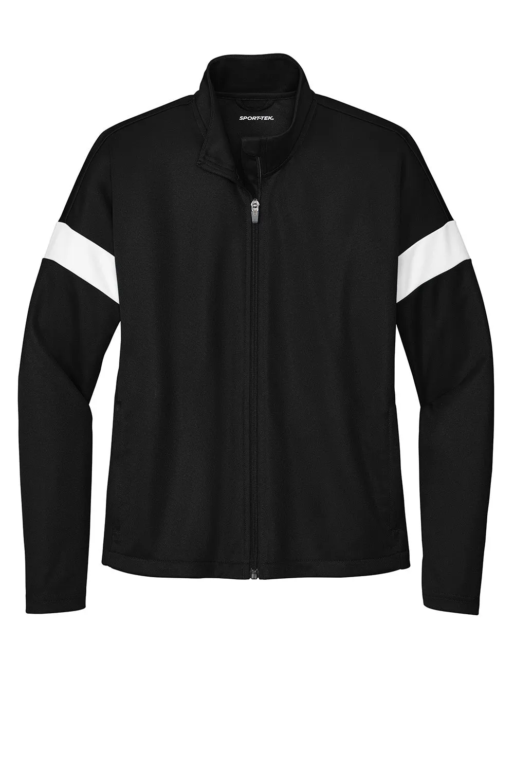 Sport-Tek Womens Moisture Wicking Travel Full Zip Jacket - Black/White