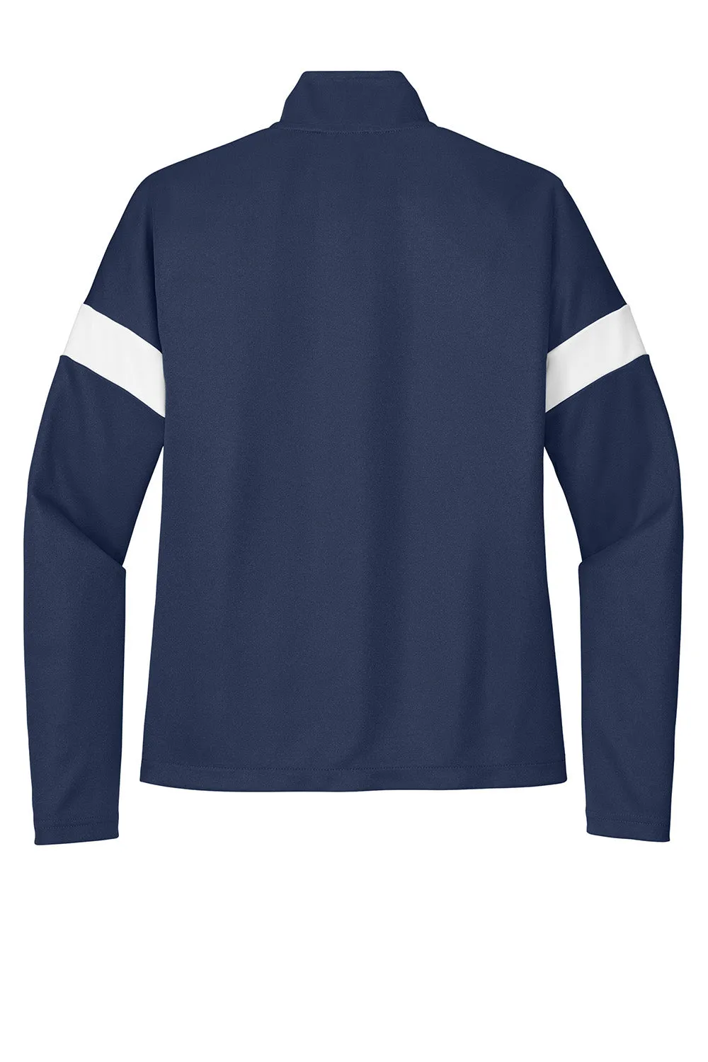 Sport-Tek Womens Moisture Wicking Travel Full Zip Jacket - True Navy Blue/White