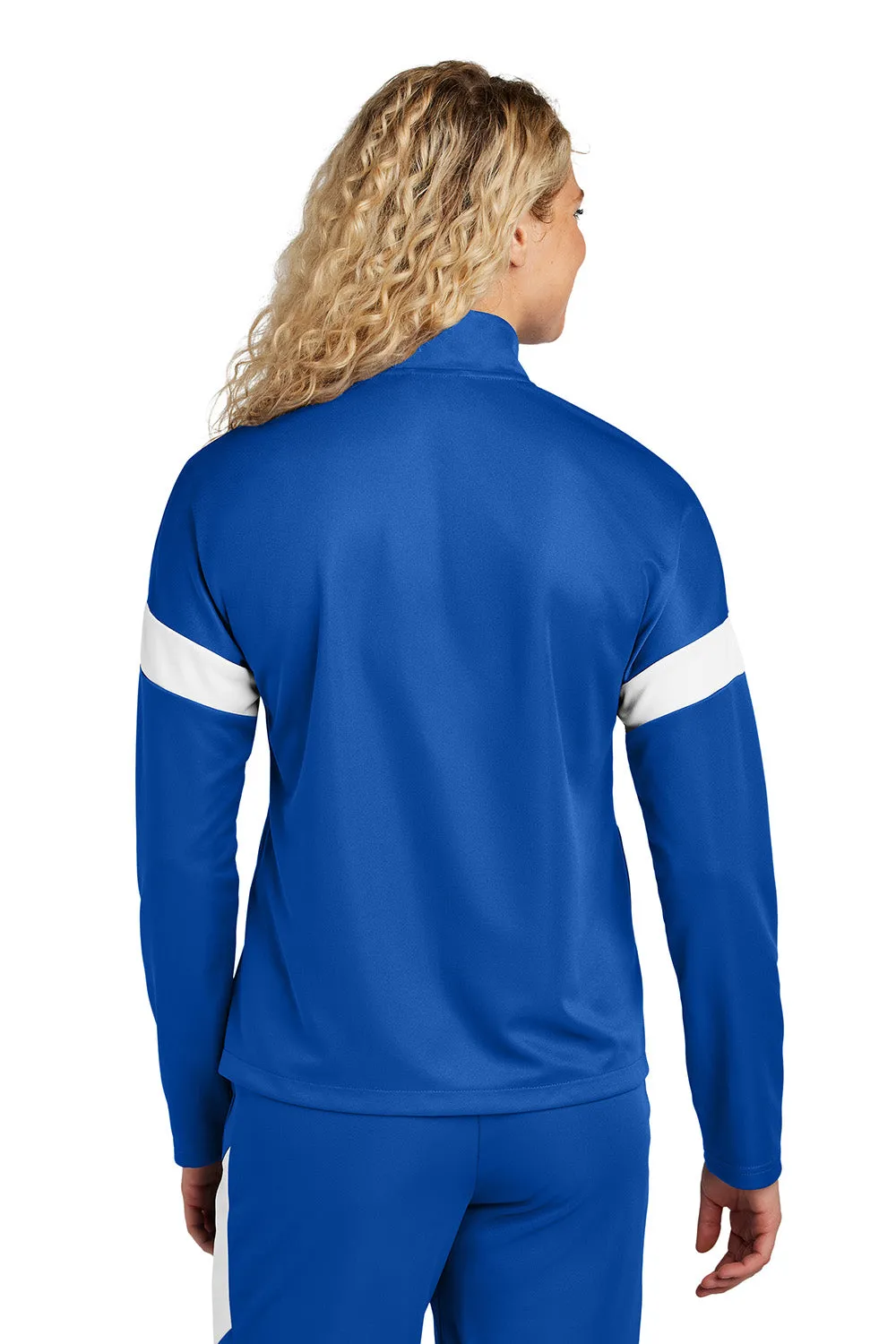 Sport-Tek Womens Moisture Wicking Travel Full Zip Jacket - True Royal Blue/White