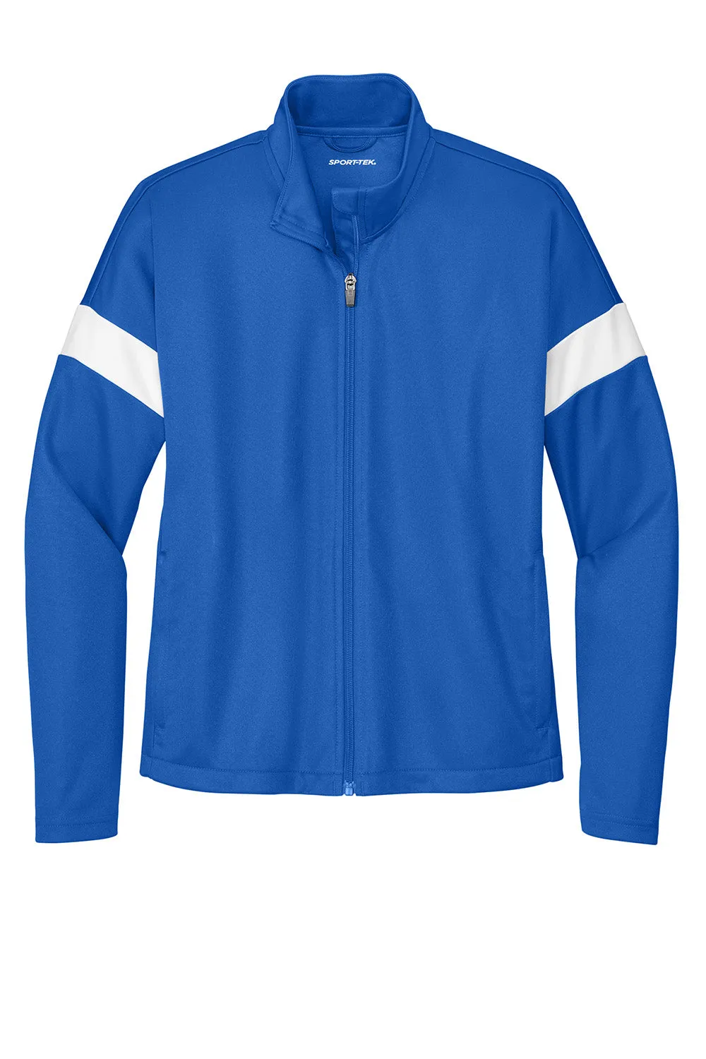 Sport-Tek Womens Moisture Wicking Travel Full Zip Jacket - True Royal Blue/White