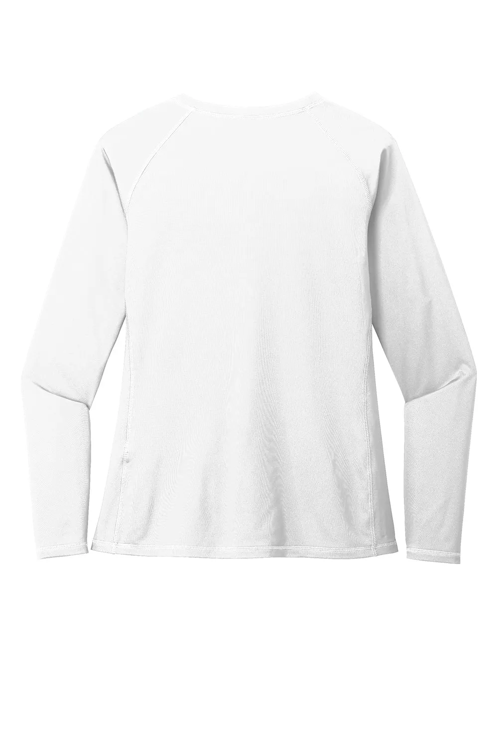 Sport-Tek Womens Rashguard Moisture Wicking Long Sleeve Crewneck T-Shirt - White Clothing Sport-Tek